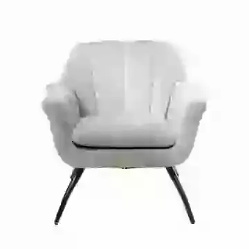 Chic Retro Style Cocktail Accent Chair - Chenille Grey